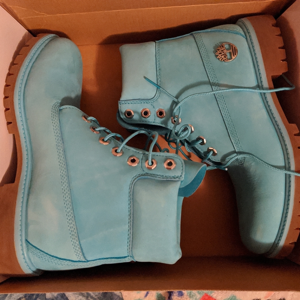 Timberland Waterproof Bold Blue Lace Boots 9.5